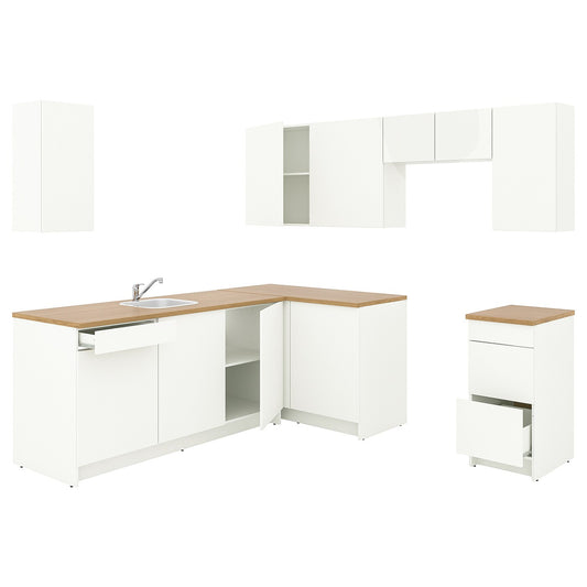 MDF White 3 Base Cabinets & 4 Wall Cabinets 230 x 220 x 240.