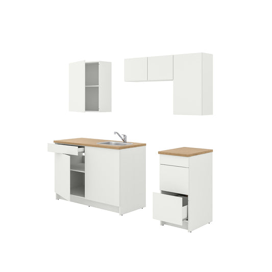 MDF White 2 Base Cabinets & 3 Wall Cabinets 220 x 60 x 220.