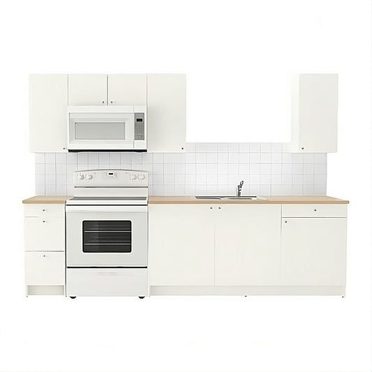 MDF White 2 Base Cabinets & 4 Wall Cabinets 280 x 60 x 220.