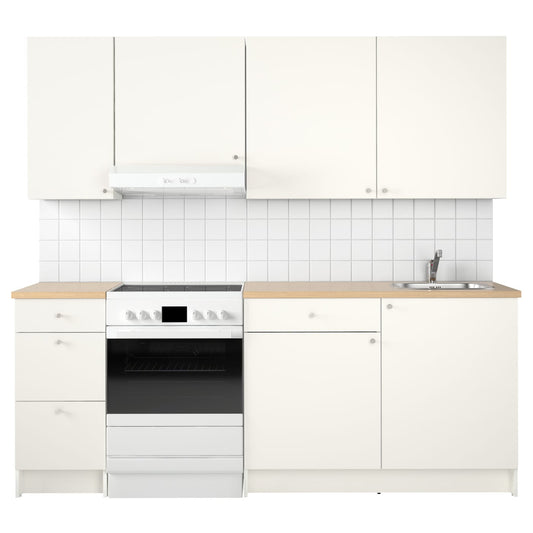 MDF White 2 Base Cabinets & 3 Wall Cabinets 220 x 60 x 220.