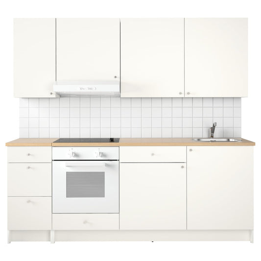 MDF White 2 Base Cabinets & 3 Wall Cabinets 220 x 60 x 220.