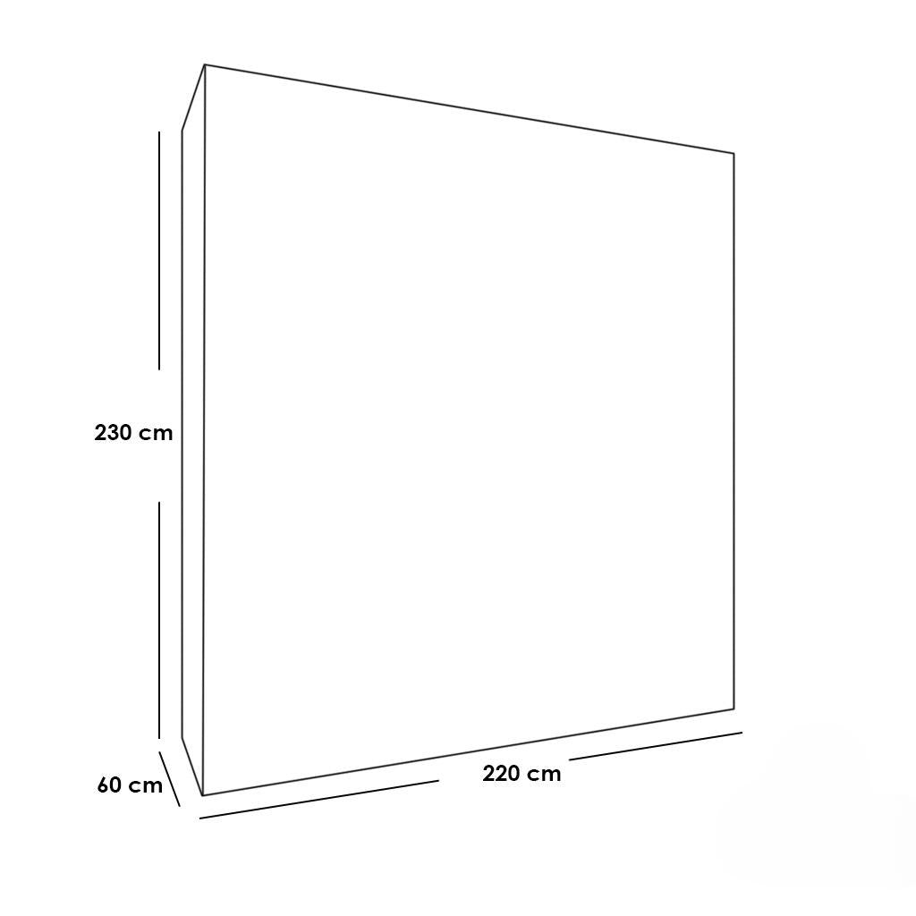 MDF Beige Wardrobe 2 Doors  - 230cm x 60cm x 220cm.